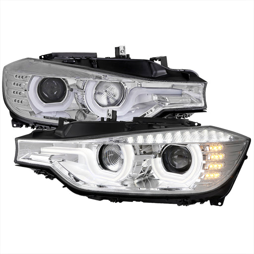 Spec-D 12-15 Bmw 3 Series F30 Projector Headlights Chrome Housing With Clear Lens LHP-F3012-TM