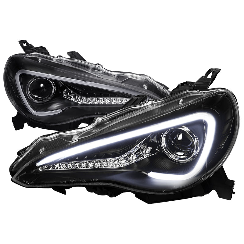 Spec-D 12-14 Scion Frs Projector Headlight Black Housing With Led  LHP-FRS12JM-TM