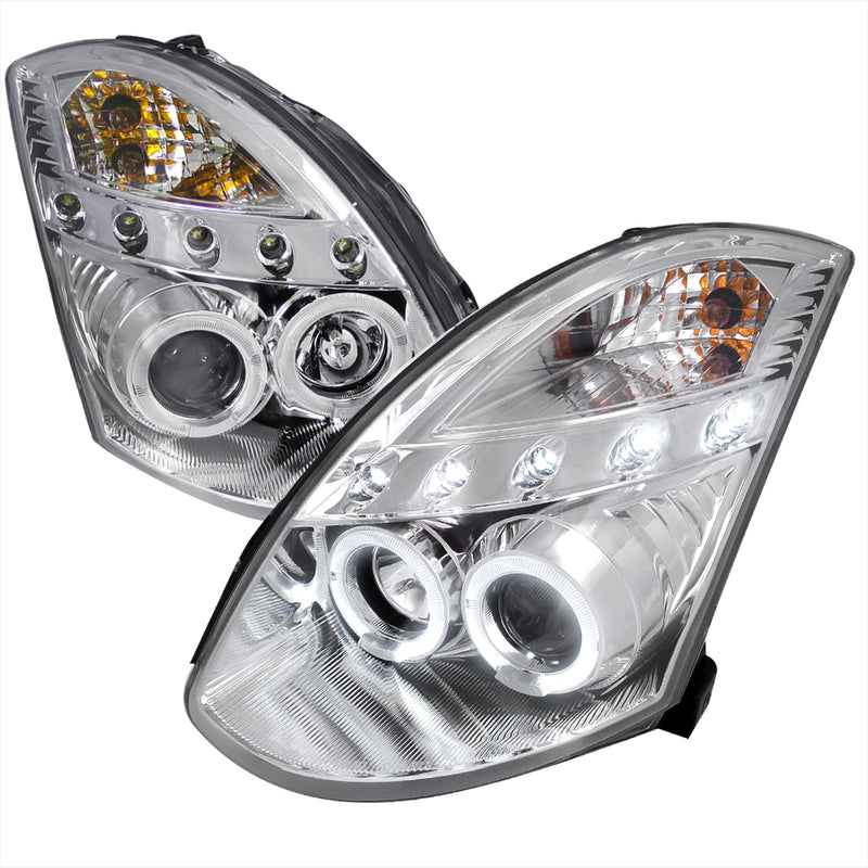 Spec-D 03-05 Infiniti G35 Chrome Housing Projector Headlight Oe Hid Compatible D2 Xenon Bulb Not Included  LHP-G35032-TM