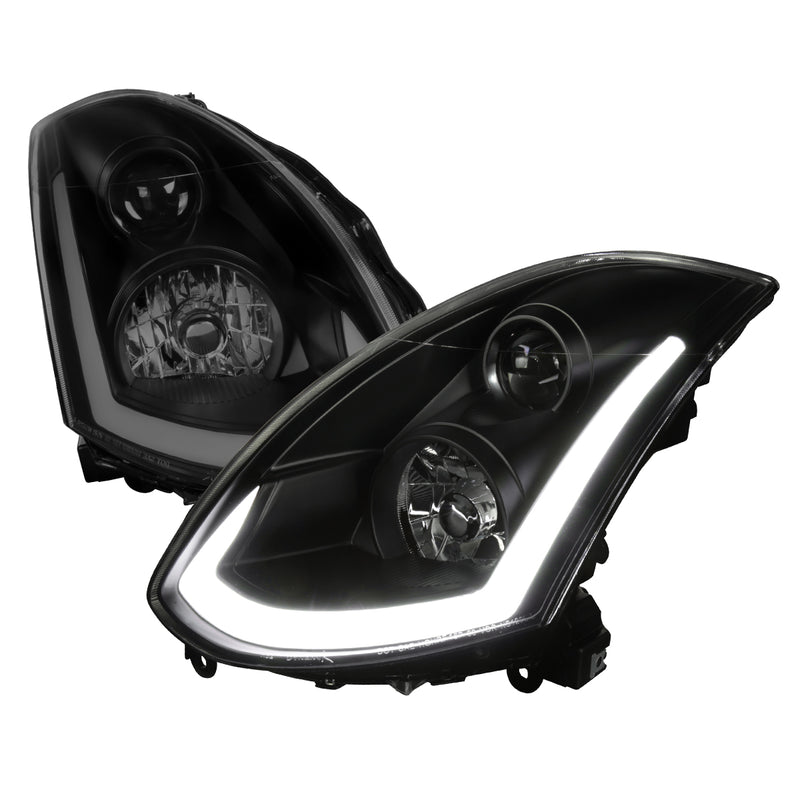 Spec-D 03-07 Infiniti G35 2Dr Projector Headlights With Sequential Signal Smoke- Fit Xenon Model LHP-G35032SM-SQ-RS
