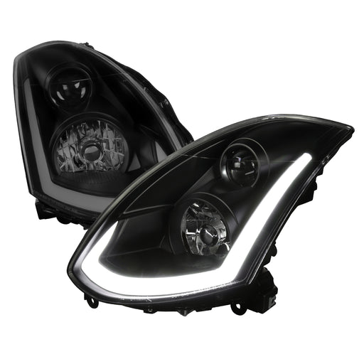Spec-D 03-07 Infiniti G35 2Dr Projector Headlights With Sequential Signal Smoke- Fit Xenon Model LHP-G35032SM-SQ-RS