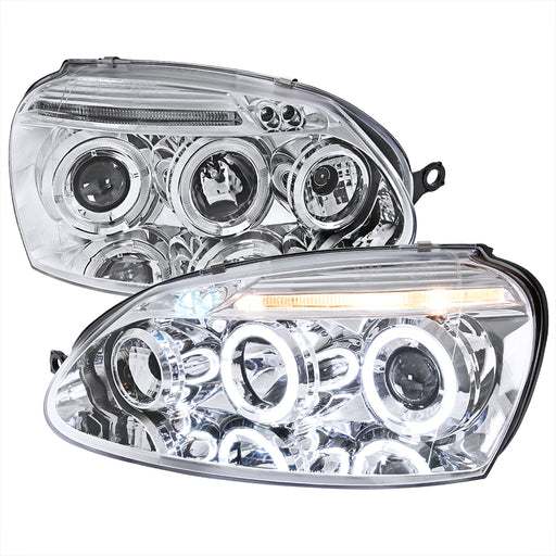 Spec-D 06-08 Volkswagen Golf Halo Led Projector Chrome LHP-GLF05-TM