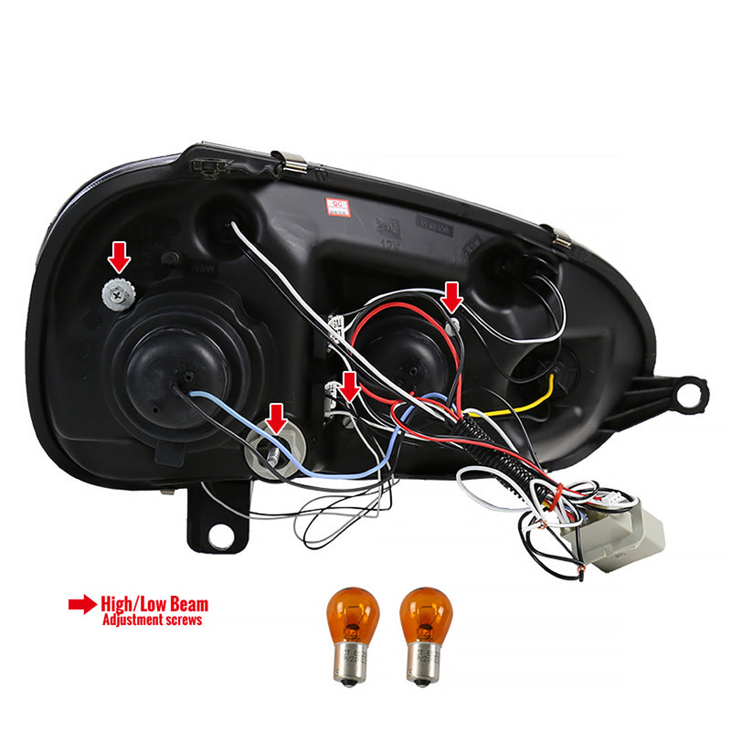 Spec-D 06-08 Volkswagen Golf Halo Led Projector Black LHP-GLF05JM-TM