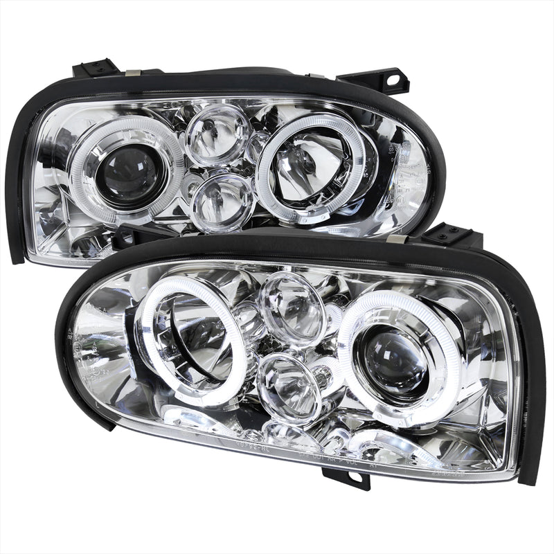 Spec-D 93-98 Volkswagen Golf Halo Projector Headlight Chrome Housing LHP-GLF92-TM