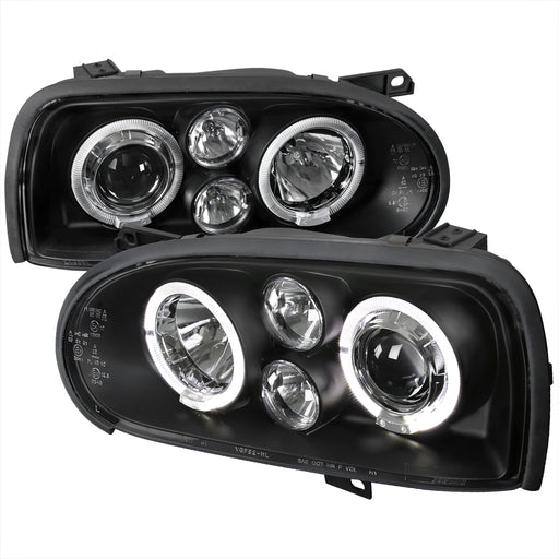 Spec-D 93-98 Volkswagen Golf Halo Projector Headlight Black Housing LHP-GLF92JM-TM