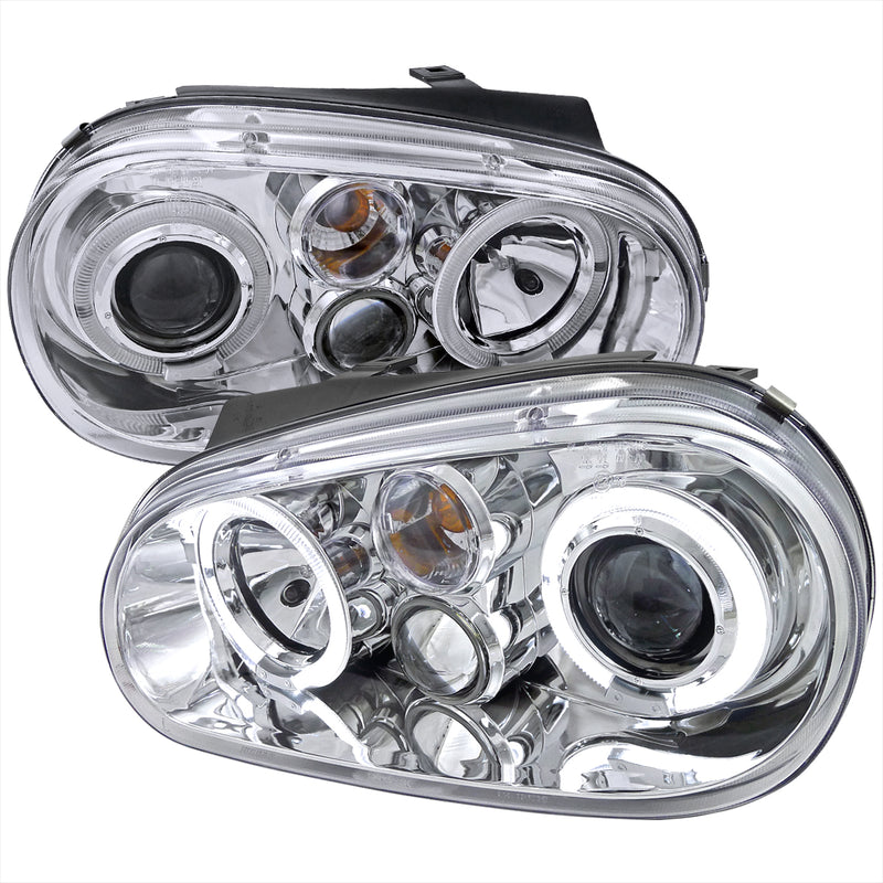 Spec-D 99-05 Volkswagen Golf Halo Led Projector Chrome LHP-GLF99-TM