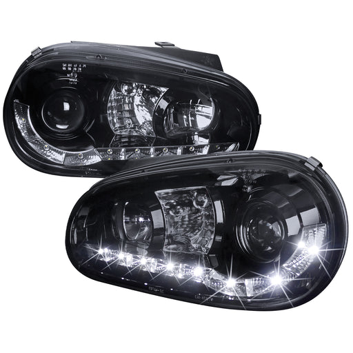 Spec-D 99-05 Volkswagen Golf  R8 Style Smoked Lens Gloss Black Housing Projector Headlights LHP-GLF99G-8-TM
