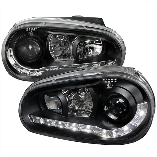 Spec-D 99-05 Volkswagen Golf R8 Style Halo Led Projector Black LHP-GLF99JM-8-TM