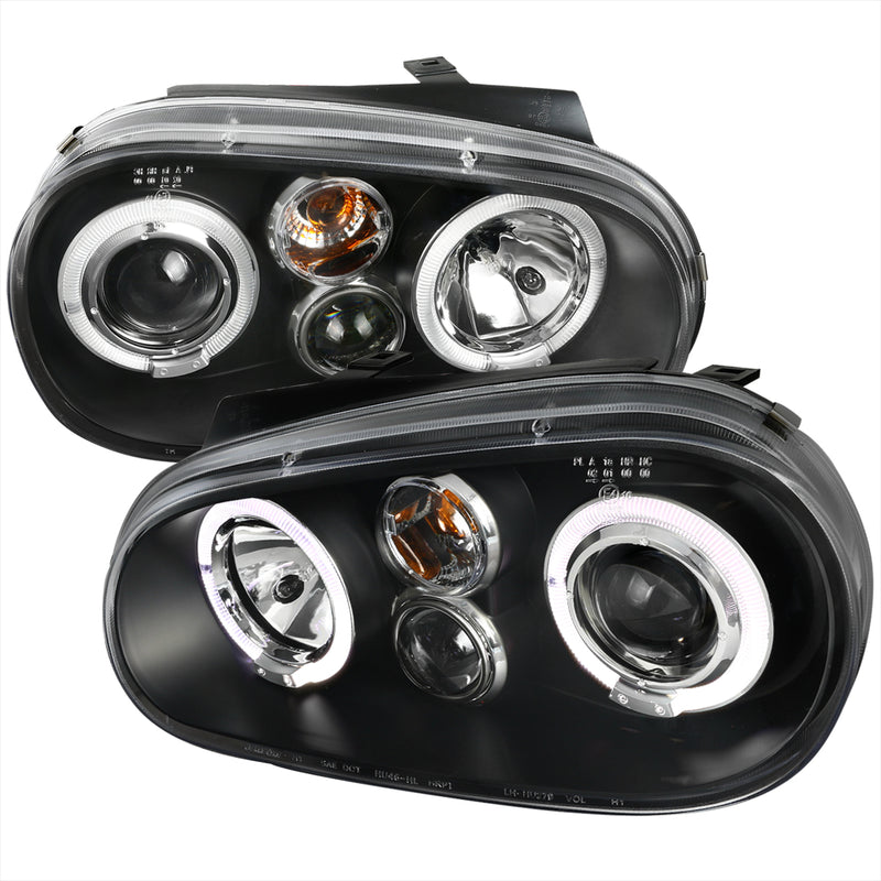 Spec-D 99-05 Volkswagen Golf Halo Led Projector Black LHP-GLF99JM-TM