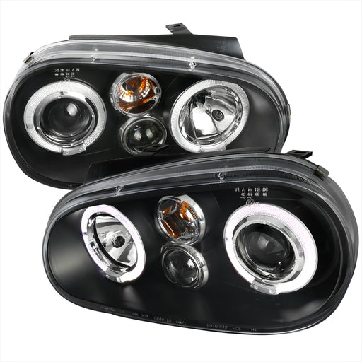 Spec-D 99-05 Volkswagen Golf Halo Led Projector Black LHP-GLF99JM-TM