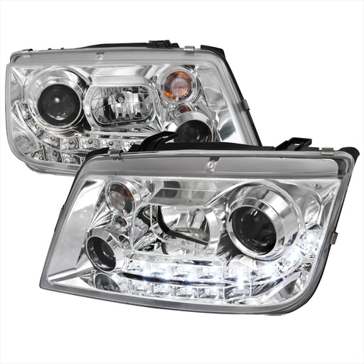 Spec-D 99-04 Volkswagen Jetta R8 Style Halo Led Projector Chrome LHP-JET99-8-TM