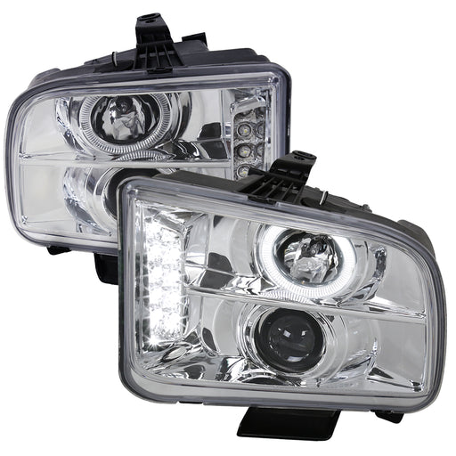 Spec-D 05-09 Ford Mustang Halo Led Projector Chrome LHP-MST05-TM