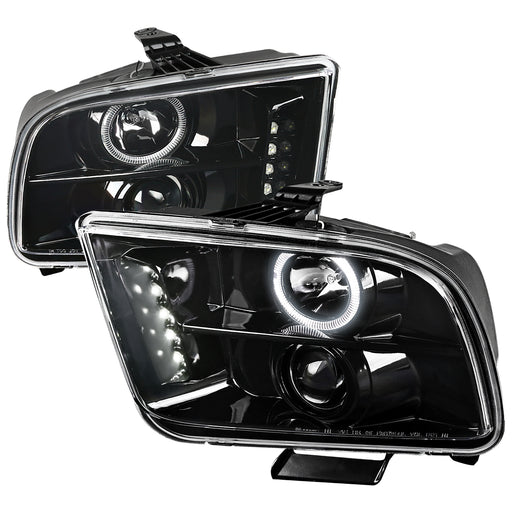 Spec-D 05-09 Ford Mustang Projector Headlight Glossy Black LHP-MST05BK-TM