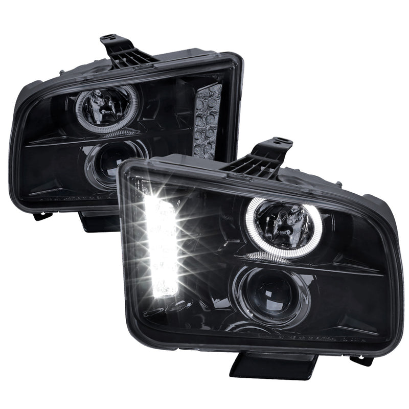 Spec-D 05-09 Ford Mustang Halo Led Projector Smoke LHP-MST05G-TM