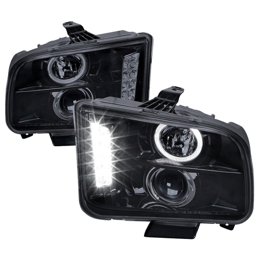 Spec-D 05-09 Ford Mustang Halo Led Projector Smoke LHP-MST05G-TM