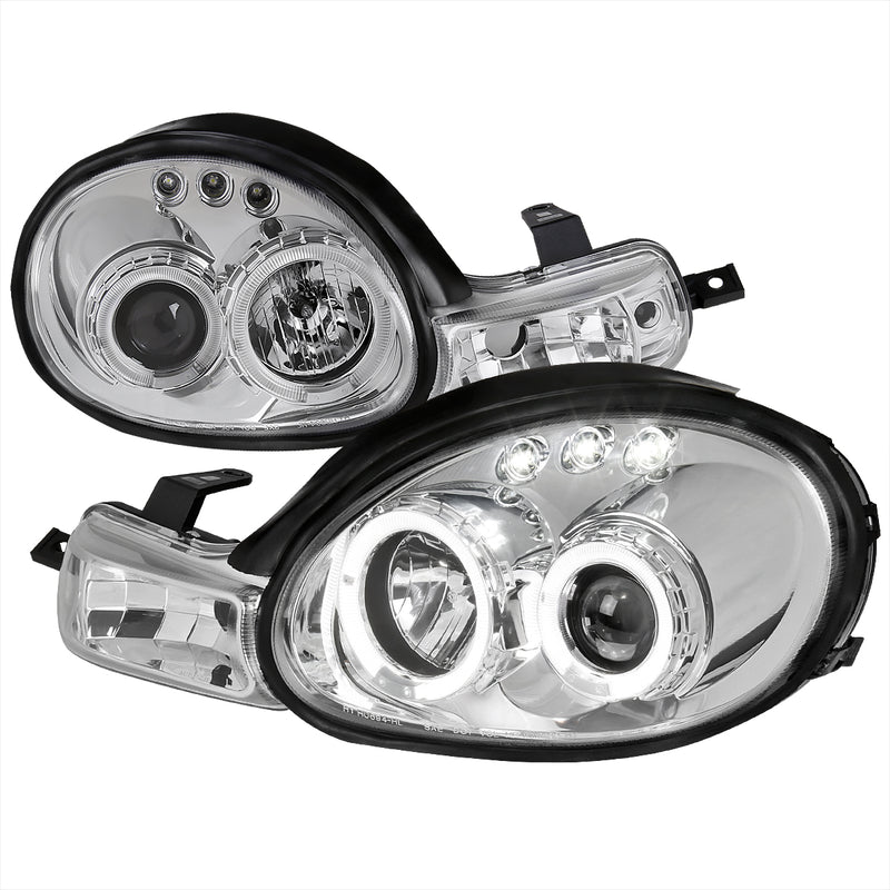 Spec-D 00-02 Dodge Neon Halo Led Projector Chrome LHP-NEO00-TM