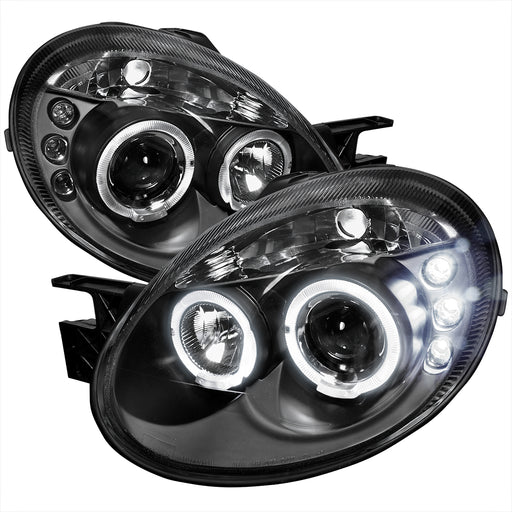 Spec-D 03-05 Dodge Neon Halo Led Projector Black LHP-NEO03JM-TM