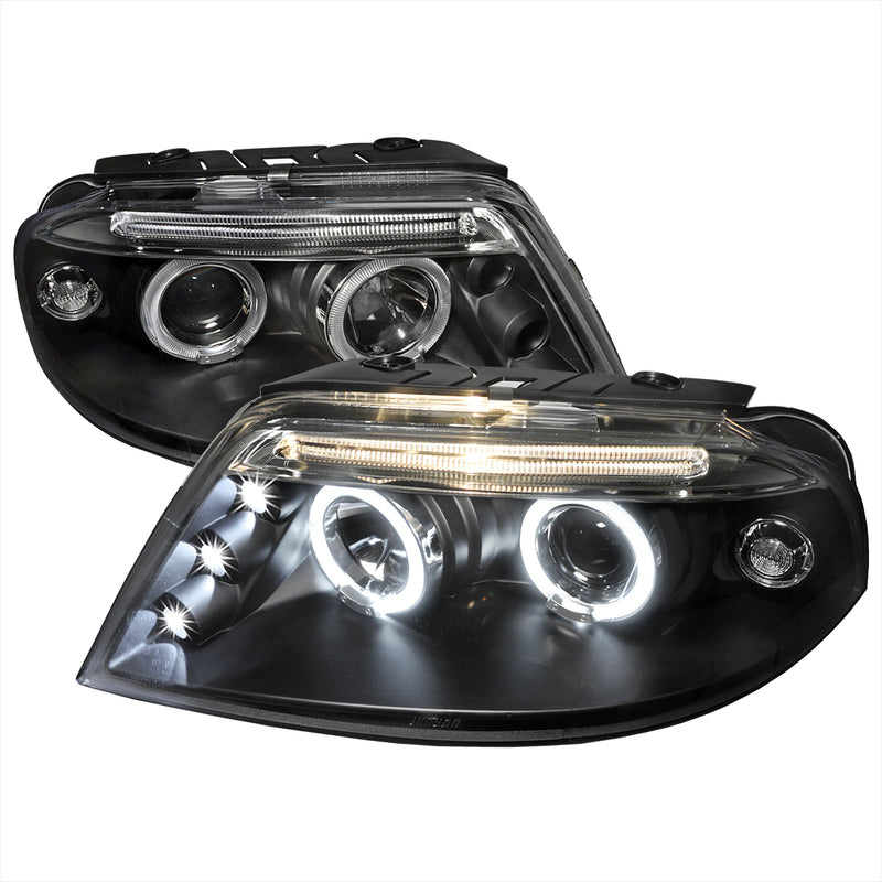 Spec-D 01-05 Volkswagen Passat Halo Led Projector Black LHP-PAS01JM-TM