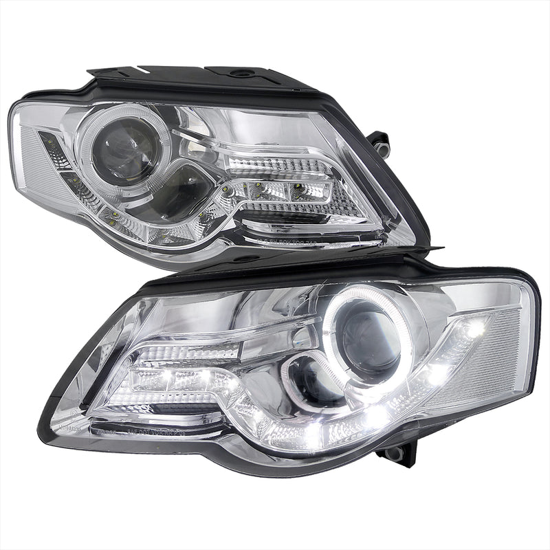 Spec-D 06-10 Volkswagen Passat Halo Led Projector Chrome LHP-PAS05-8-TM