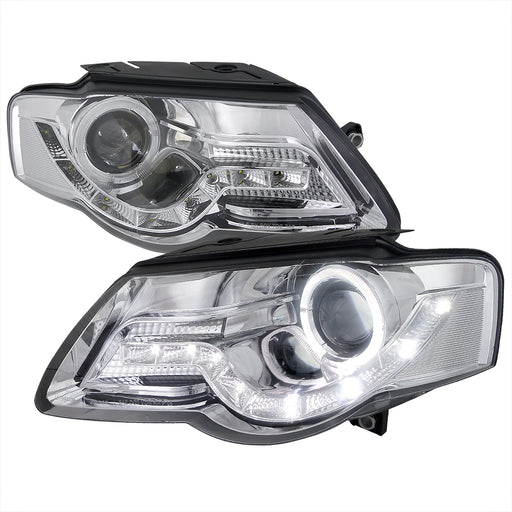 Spec-D 06-10 Volkswagen Passat Halo Led Projector Chrome LHP-PAS05-8-TM