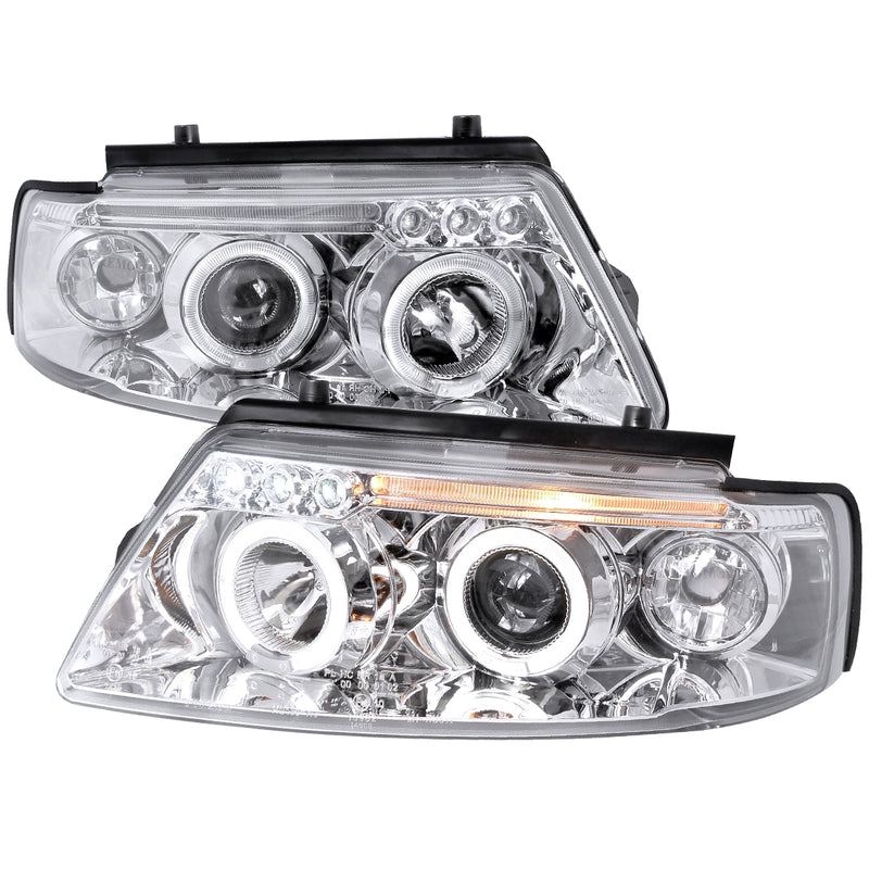 Spec-D 97-00 Volkswagen Passat Halo Led Projector Chrome LHP-PAS97-TM