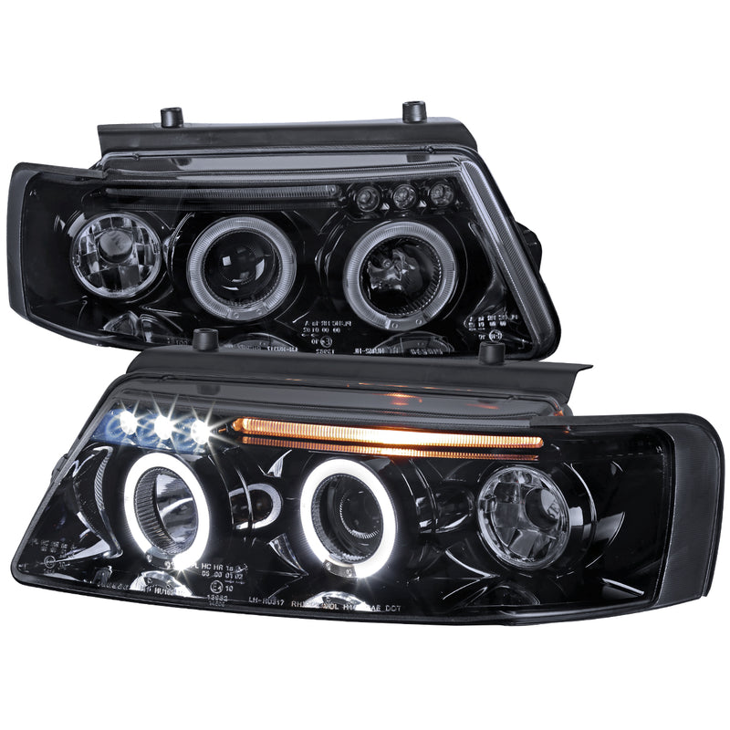 Spec-D 97-00 Volkswagen Passat Smoked Lens Gloss Black Housing Projector Headlights LHP-PAS97G-TM