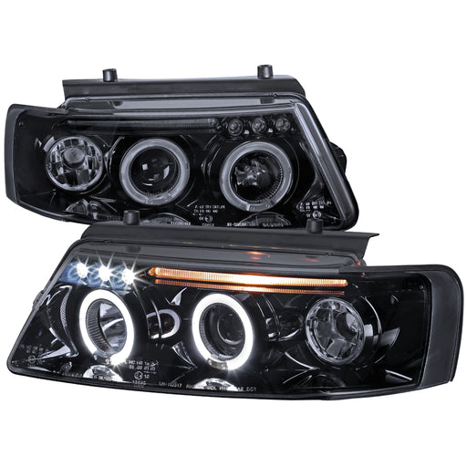 Spec-D 97-00 Volkswagen Passat Smoked Lens Gloss Black Housing Projector Headlights LHP-PAS97G-TM