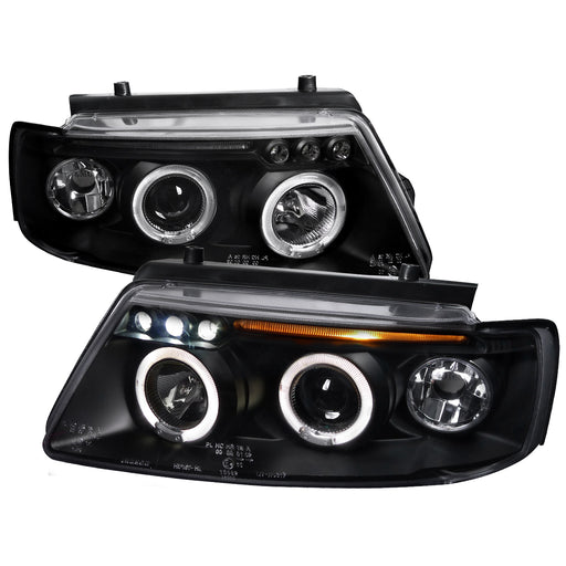 Spec-D 97-00 Volkswagen Passat Halo Led Projector Black LHP-PAS97JM-TM