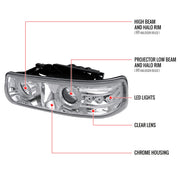 Spec-D 00-06 Chevrolet Suburban Projector Headlight Chrome Housing  LHP-SIV99-RS