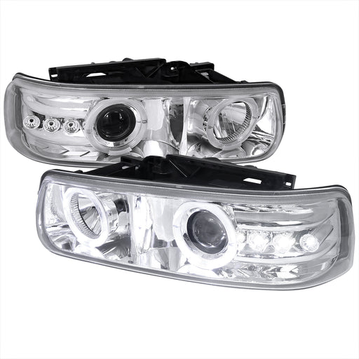 Spec-D 00-06 Chevrolet Tahoe Projector Headlight Chrome Housing  LHP-SIV99-RS