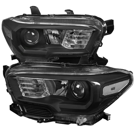 Spec-D 16-18 Toyota Tacoma Projector  Headlights- Black LHP-TAC16JM-GO