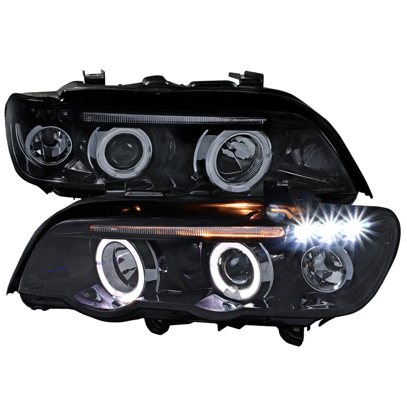 Spec-D 01-03 Bmw E53 X5 Halo Led Projector Headlight Smoked Housing LHP-X500G-TM