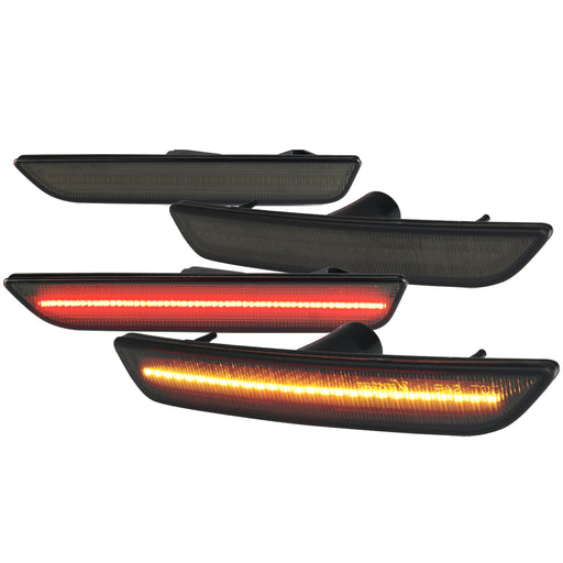 Spec-D 10-14 Ford  Mustang Side Marker-4Pc-Smoke-F+R LSM-MST10GLED4P-VS