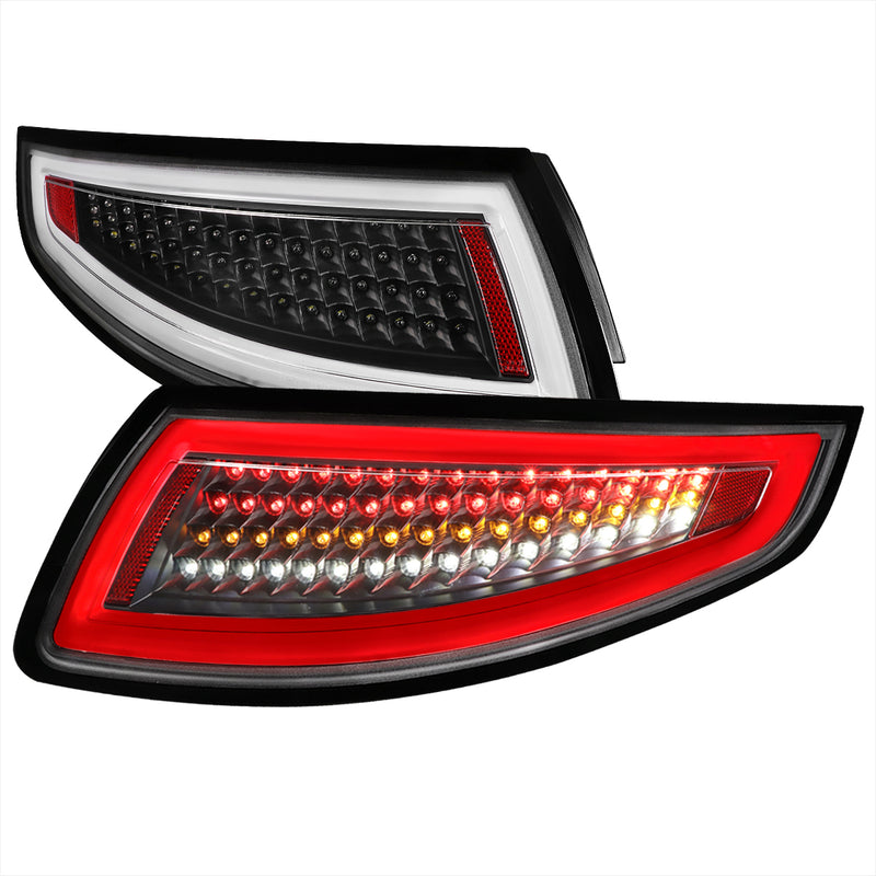 Spec-D 05-08 Porsche 911 Led Tail Lights All Black Housing With Clear Lens LT-91105JMLED-TM