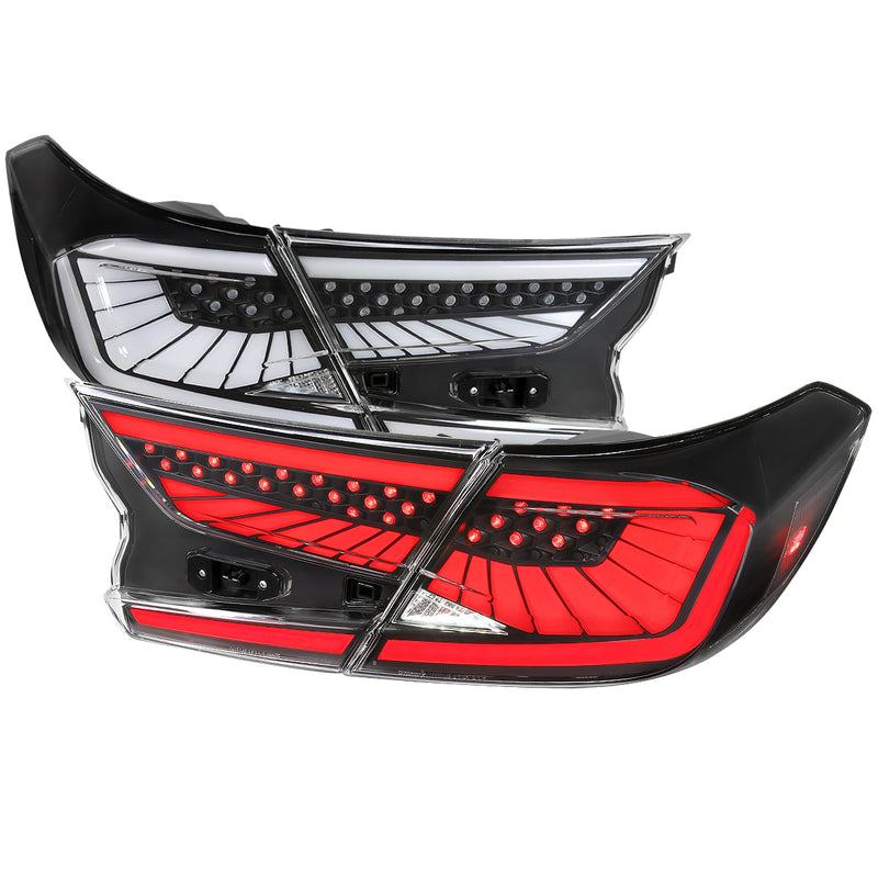Spec-D 18-21 Honda Accord Sedan Led Tail Lights With White Led Bar/Sequential Signal/Breathing Light Effect Matte Black Housing And Clear Lens                                            LT-ACD184JM-SQ2-RS