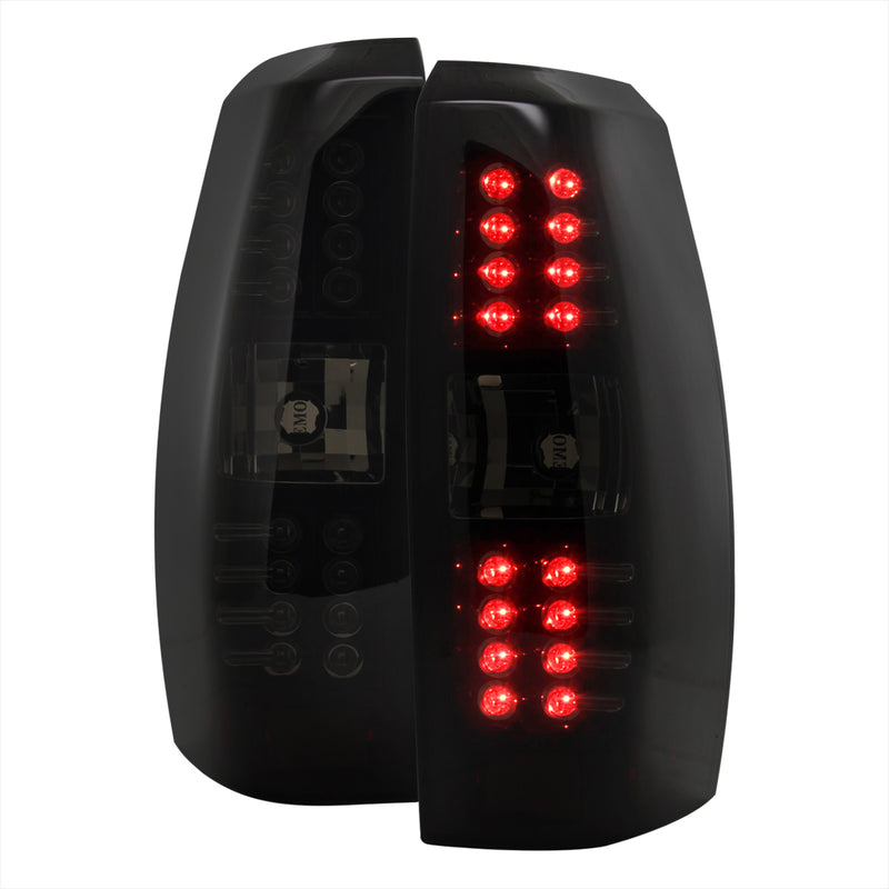 Spec-D 07-12 Chevrolet  Avalanche Led Tail Lights Glossy Black Housing With Smoke Lens LT-AVA07BBLED-TM