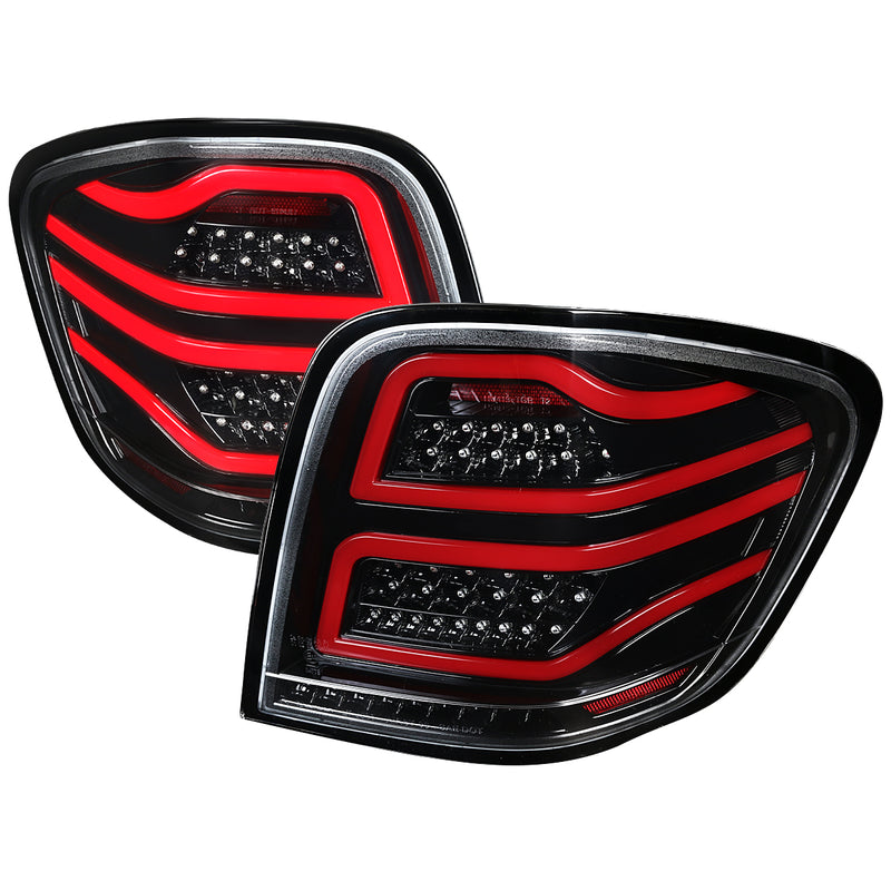 Spec-D 06-11 Mercedes Benz Ml W164 Led Tail Lights Glossy Black With Clear Lens LT-BW16406BKLED-TM