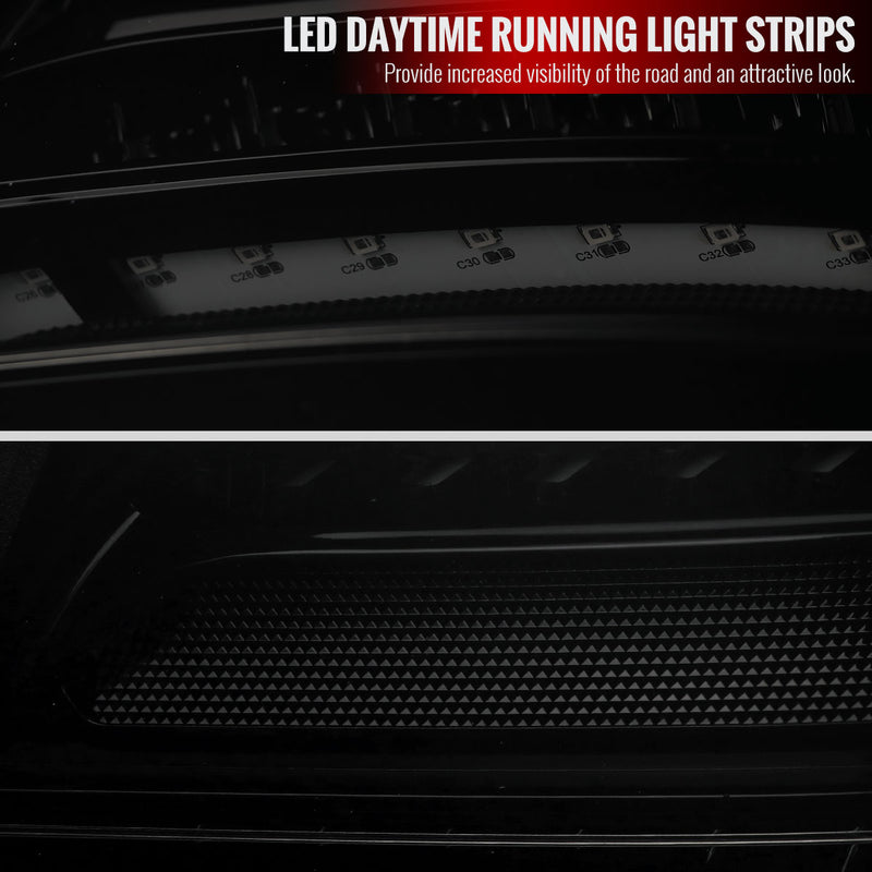 Spec-D 01-04 Mercedez Benz C-Class Sedan W203 Led Sequential Tail Lights Glossy Black Housing Dark Smoked Lens LT-BW20300BBLD-SQ-TM