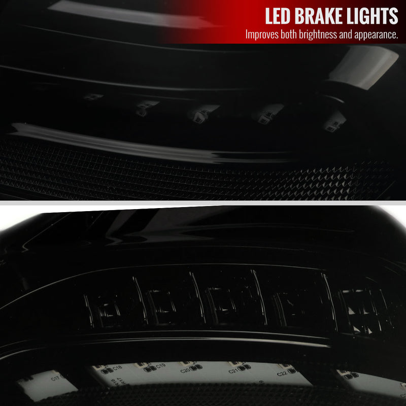 Spec-D 01-04 Mercedez Benz C-Class Sedan W203 Led Sequential Tail Lights Glossy Black Housing Dark Smoked Lens LT-BW20300BBLD-SQ-TM