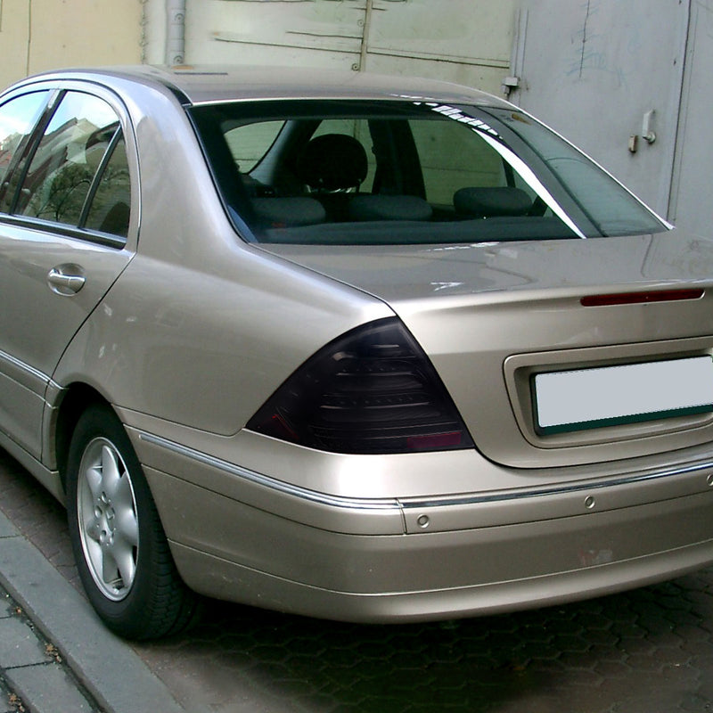 Spec-D 01-04 Mercedez Benz C-Class Sedan W203 Led Sequential Tail Lights Glossy Black Housing Dark Smoked Lens LT-BW20300BBLD-SQ-TM