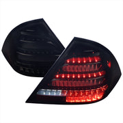 Spec-D 01-04 Mercedez Benz C-Class Sedan W203 Led Sequential Tail Lights Glossy Black Housing Dark Smoked Lens LT-BW20300BBLD-SQ-TM