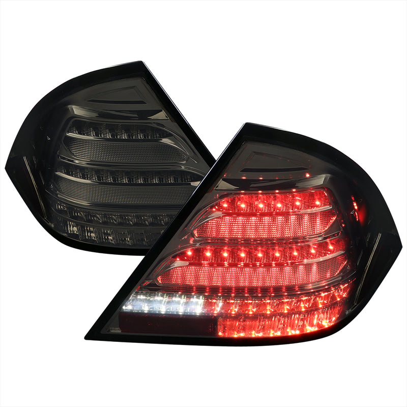 Spec-D 01-04 Mercedes Benz C-Class Sedan W203 Led Sequential Tail Lights Chrome Housing Dark Smoked Lens LT-BW20300GLED-SQ-TM
