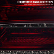 Spec-D 01-04 Mercedez Benz C-Class Sedan W203 Led Sequential Tail Lights Chrome Housing Red Smoked Lens LT-BW20300RGLD-SQ-TM