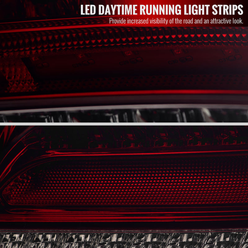 Spec-D 01-04 Mercedez Benz C-Class Sedan W203 Led Sequential Tail Lights Chrome Housing Red Smoked Lens LT-BW20300RGLD-SQ-TM