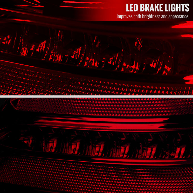 Spec-D 01-04 Mercedez Benz C-Class Sedan W203 Led Sequential Tail Lights Chrome Housing Red Smoked Lens LT-BW20300RGLD-SQ-TM