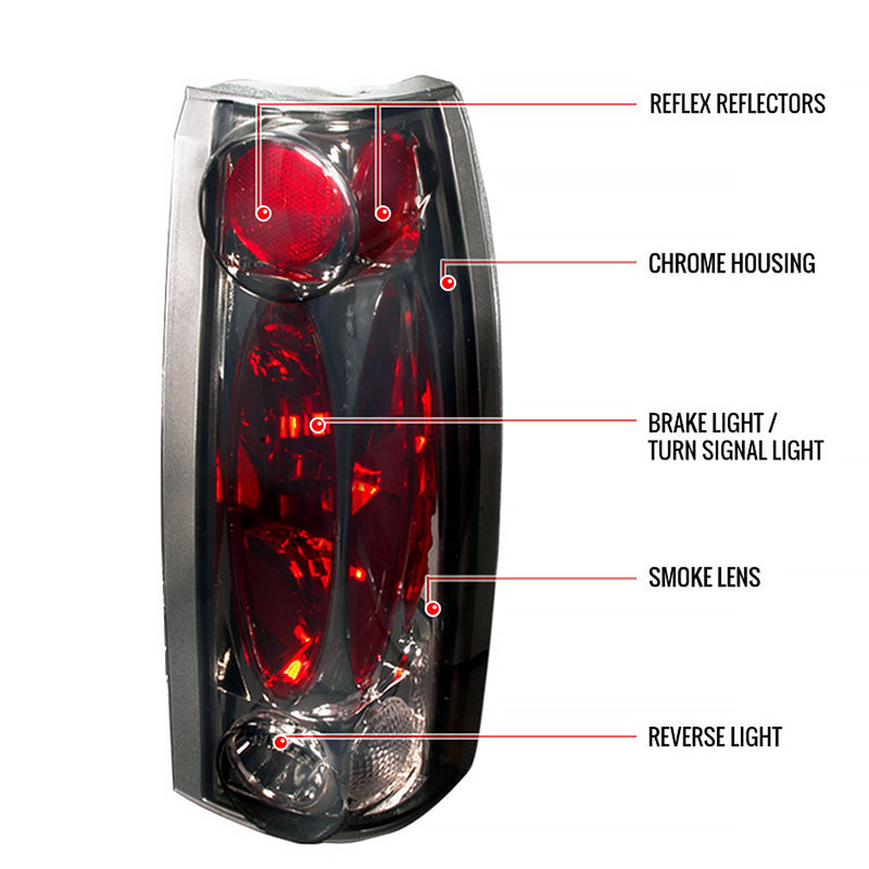 Spec-D 99-00 Cadillac Escalade Altezza Tail Light Smoke LT-C1088G-TM