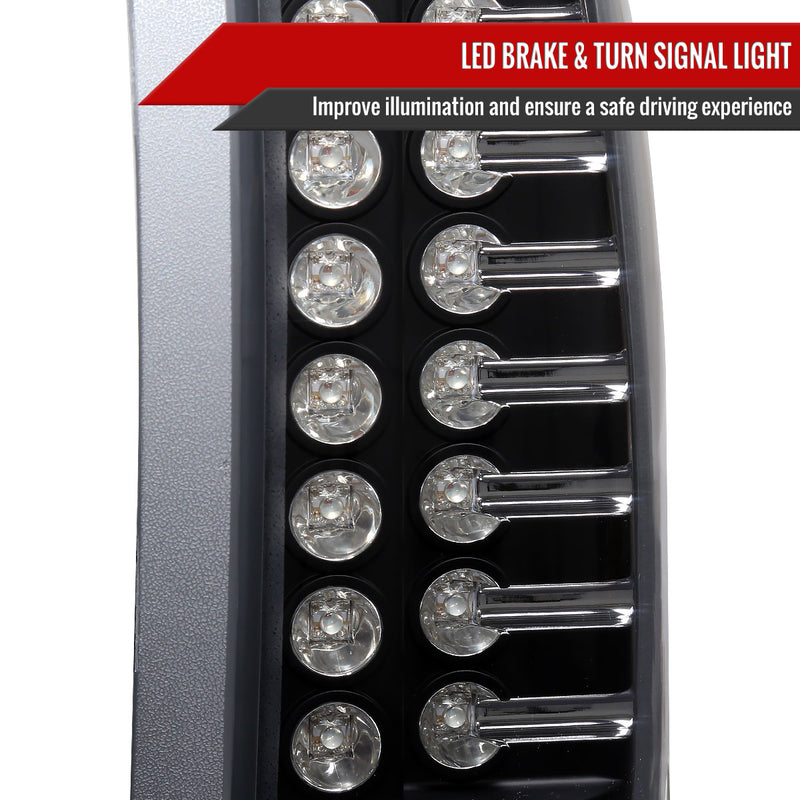 Spec-D 88-98 Chevrolet C10 Led Tail Lights Black LT-C1088JMLED-TM