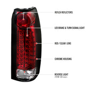 Spec-D 99-00 Cadillac Escalade Led Tail Lights Red LT-C1088RLED-TM