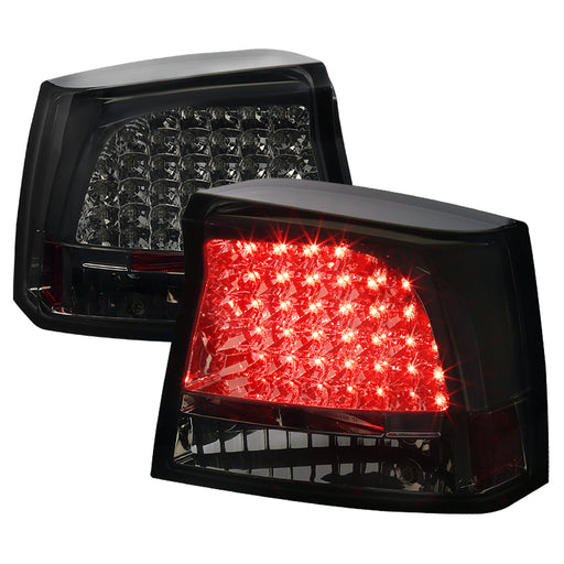 Spec-D 05-08 Dodge Charger Led Tail Lights Smoke LT-CHG05GLED-TM