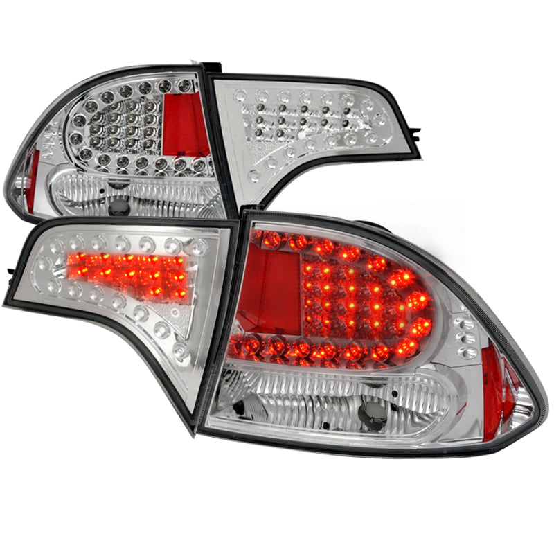 Spec-D 06-11 Honda Civic 4D Led Tail Lights Chrome   LT-CV064CLED-KS